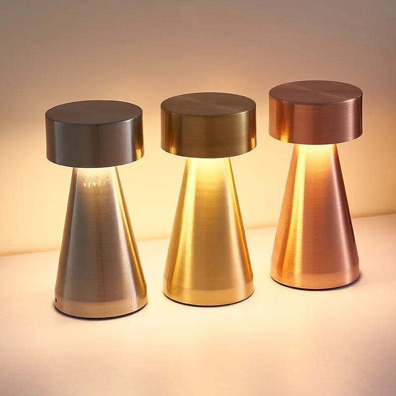 LED Touch Table Lamp Desktop Night Light Rechargeable Cordless Decor Lamp for Restaurant Hotel Bar Bedroom Bedside Light Lamp