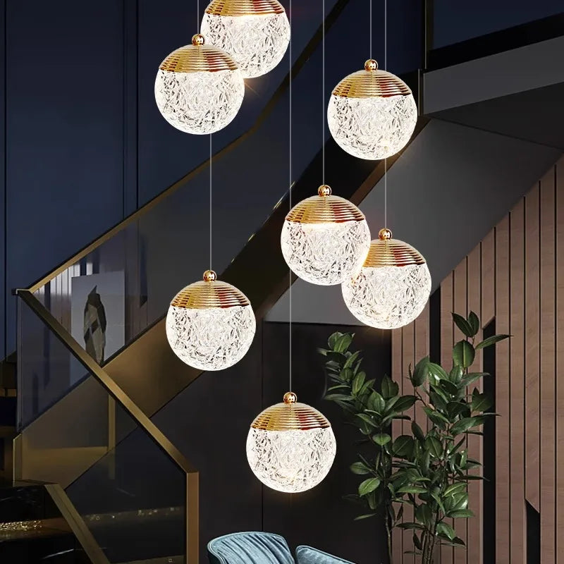 Nordic home decoration, stair chandelier, living room and dining room Pendant lights, ceiling light, indoor lighting