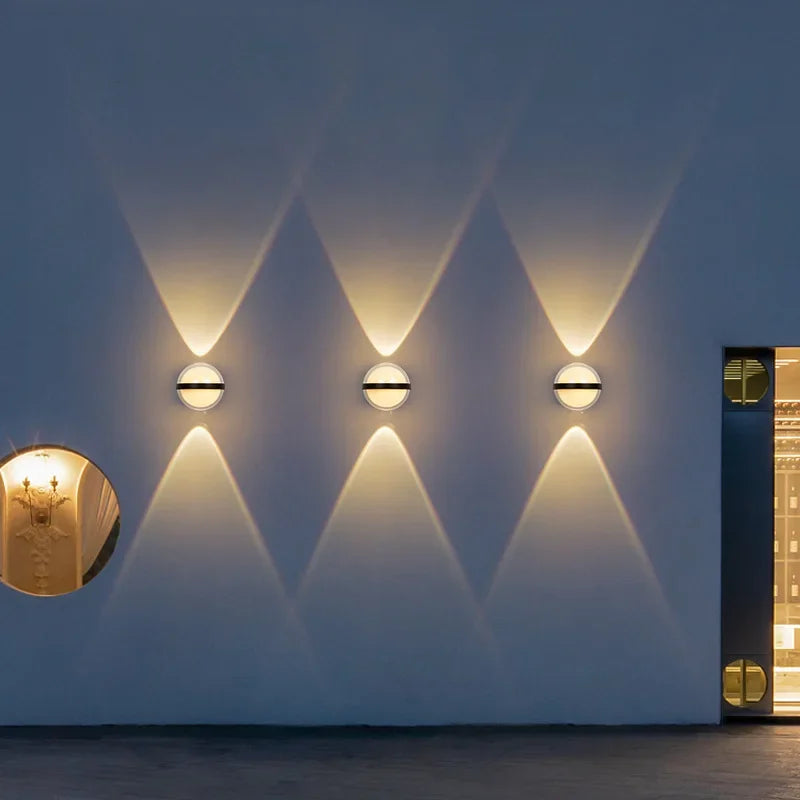 Led Outdoor Wall Lamp Ip65 Waterproof Circular Indoor and Outdoor Corridor Aisle Courtyard Living Room Bedroom Wall Lamp