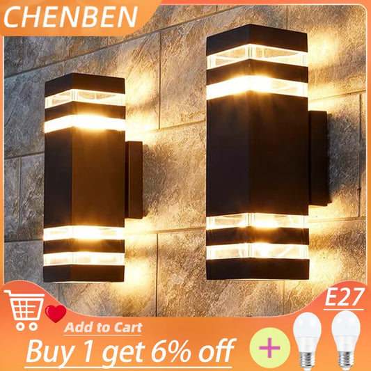 LED Wall Light Outdoor AC 220V Waterproof E27 Modern Up Down Wall Interior Lamp Living Room Home Decoration Stairs Lighting
