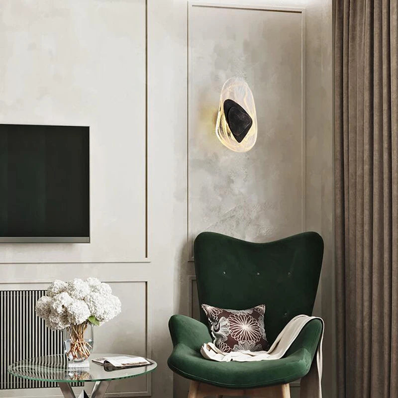 Luxury Modern Crystal Black Gold Wall Lamp Designer Creative Art Bedroom Living Room Background Bedside Porch Indoor Fixtures