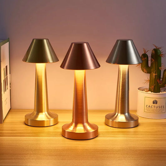 LED Touch Table Lamp Desktop Night Light Rechargeable Cordless Decor Lamp for Restaurant Hotel Bar Bedroom Bedside Light Lamp