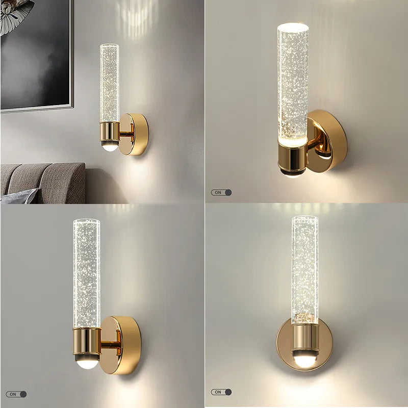 Modern Bubble Crystal Wall Lamps LED Wall Sconces Living Room Bedroom Bathroom Corridor Aisle Indoor Decor Home Hanging Lights